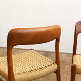 Danish dining chairs, model 75 by Niels O. Møller
