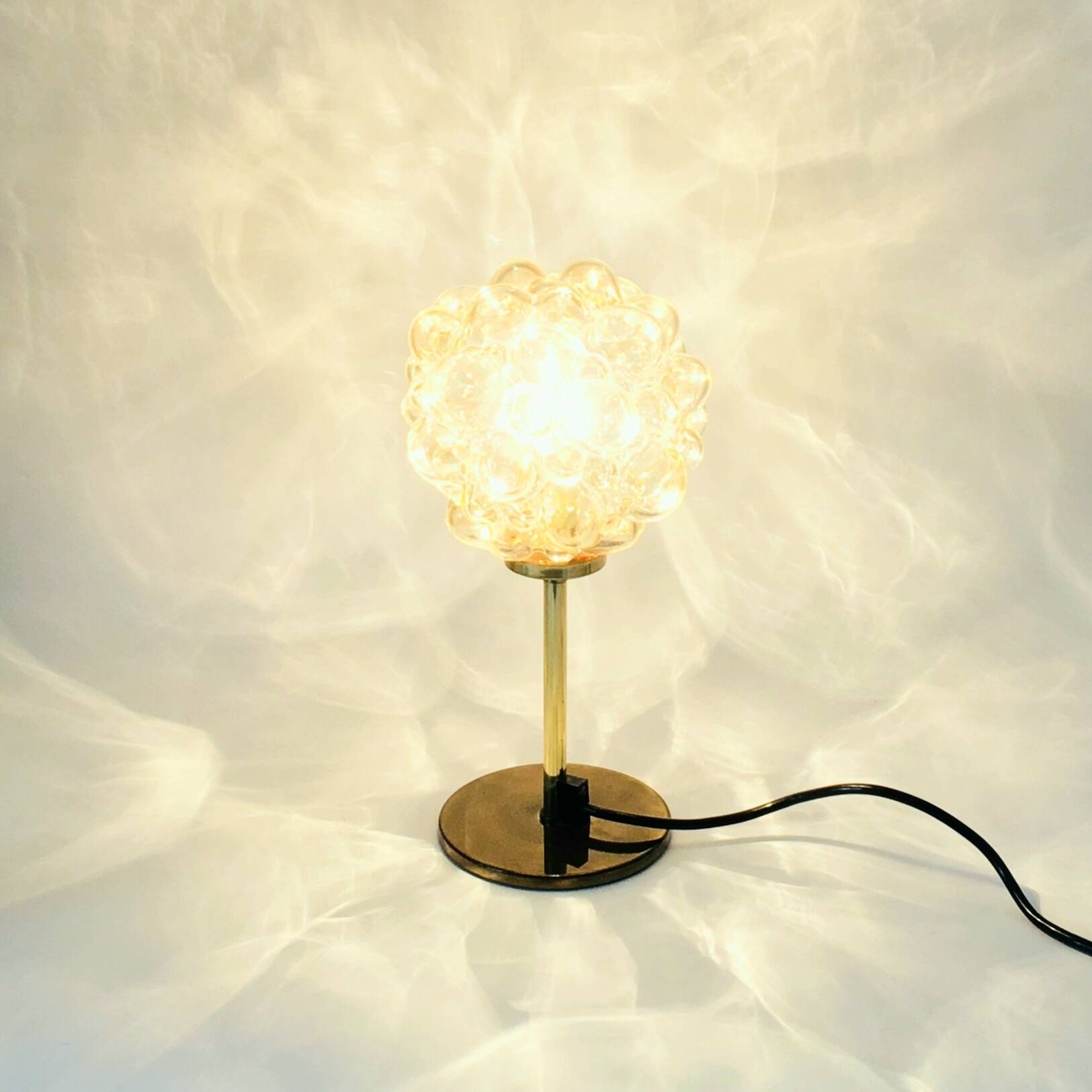 Paire de lampes de table en verre bulle du milieu du siècle par H. Tynell, Allemagne, années 1960.
