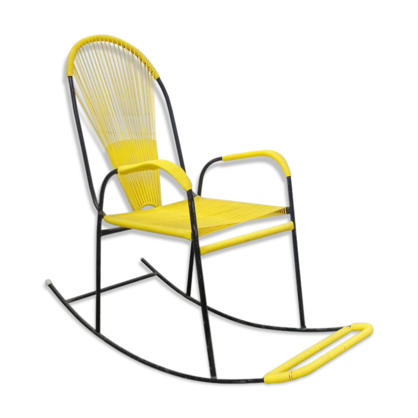 Rocking-chair spaghetti vintage années 70