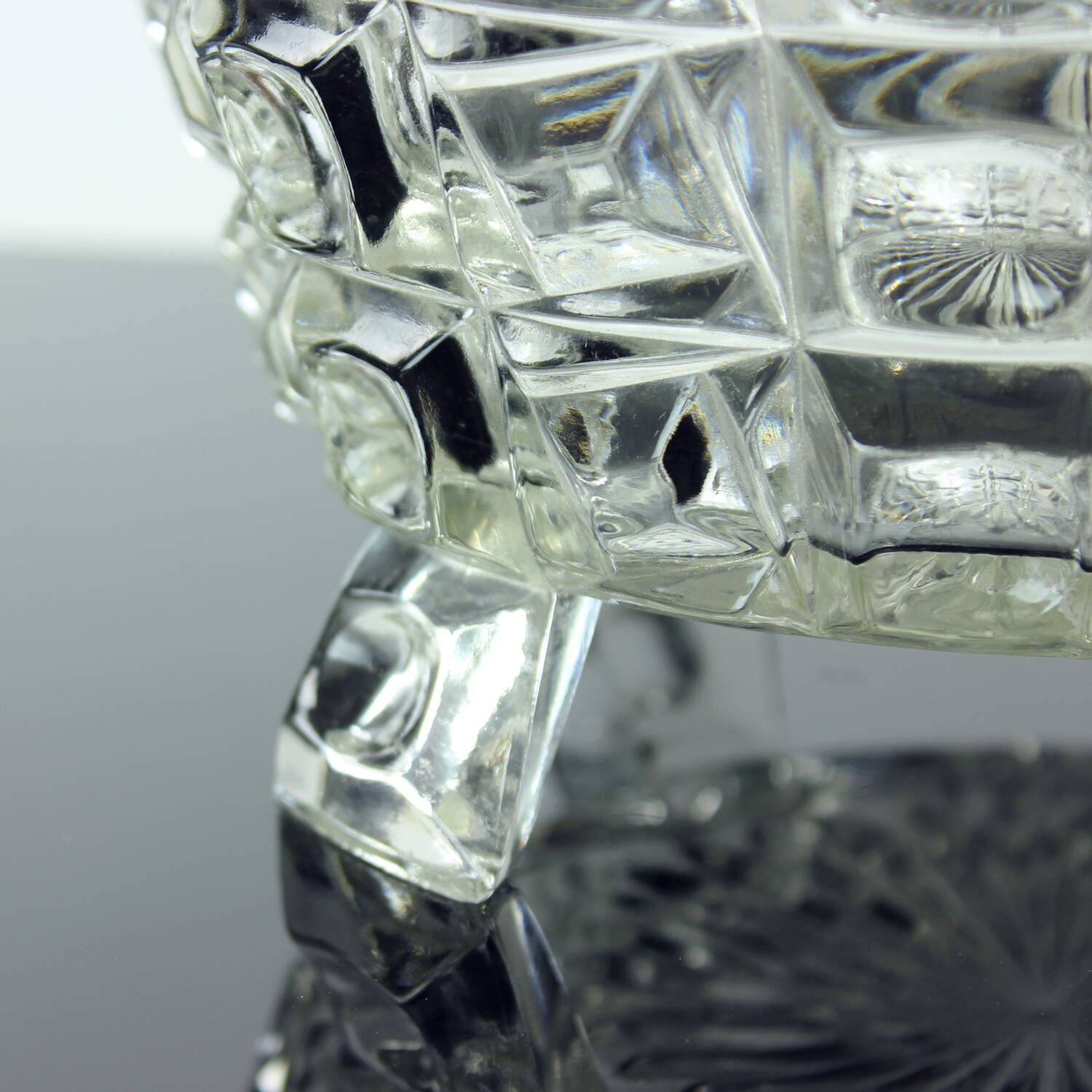 Set Of Two Art Deco Pressed Glass Bowls By Libochovice, 1930s