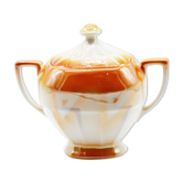Vintage orange ceramic sugar