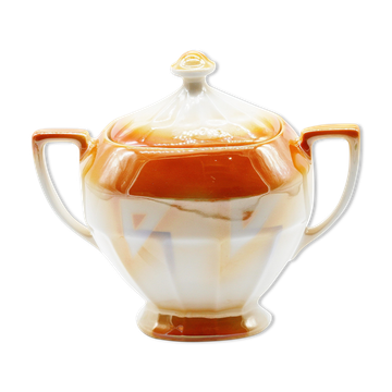 Vintage orange ceramic sugar