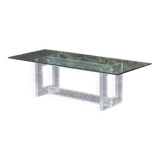 Vintage coffee table with frosted plexiglass base 1970s