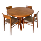 Table à manger ronde en teck Silkeborg avec rallonges