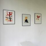 Set of 3 frames with Casimir Malevic lithographs