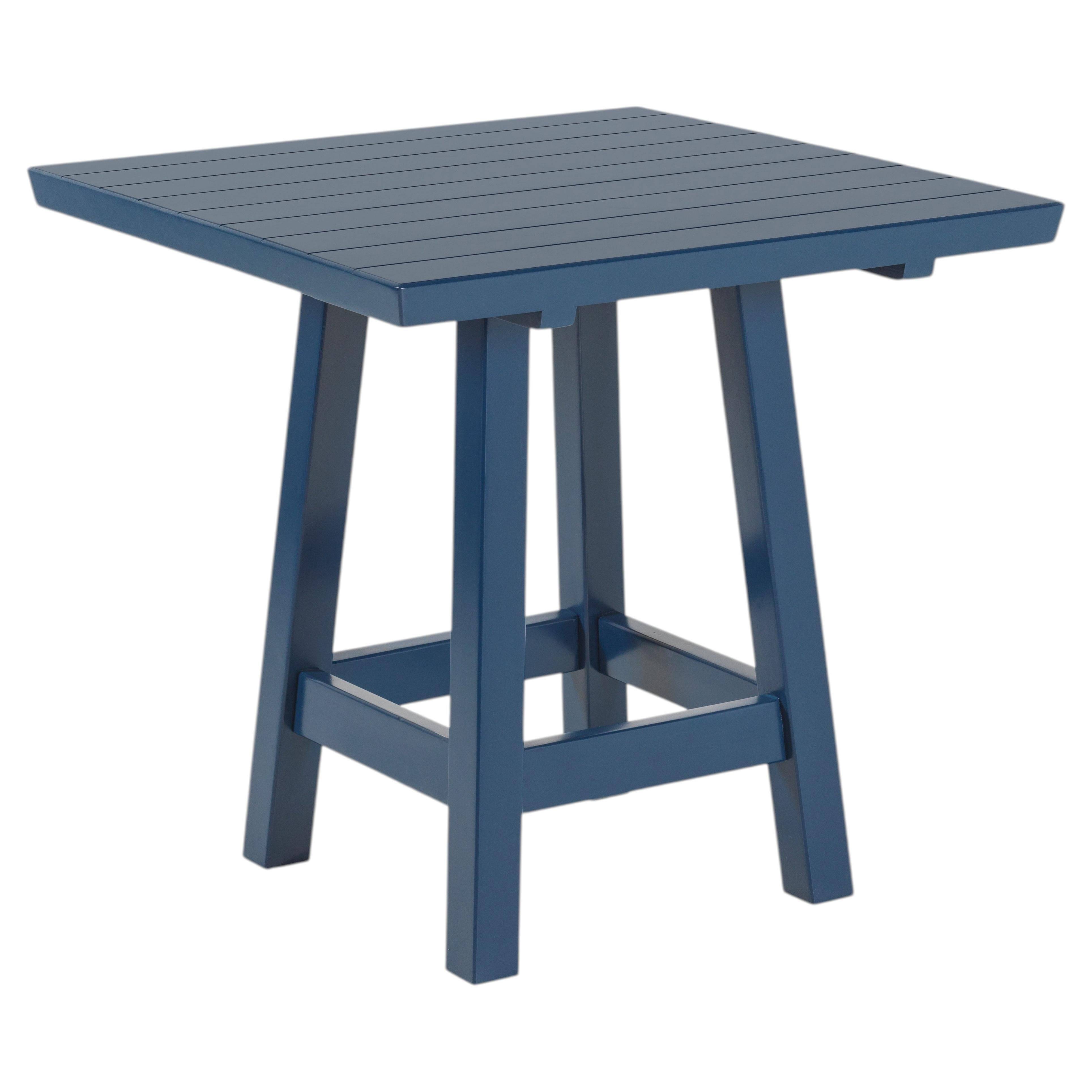 Table carrée artisanale contemporaine en bois massif de la collection Bacon