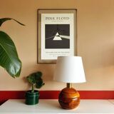 Lampe de table moderniste en bois de pin, années 1970