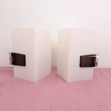 Pair of Allibert plexiglass night light wall lights, space age 70s design