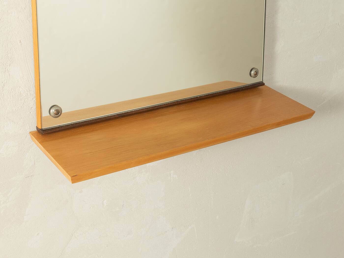 Simple vintage wall mirror with shelf