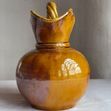 Vallauris 1950 Ewer or Pitcher with twisted handle in enameled ceramic