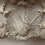 Louis XV style fireplace in white Carrara marble, 19th century
