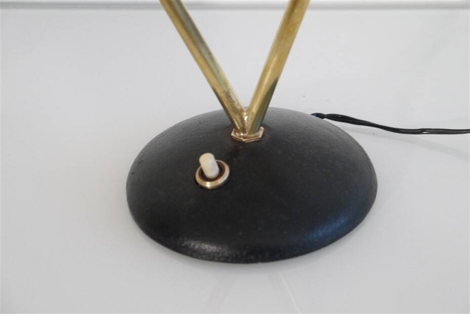 Vintage Arlus lamp in cast iron and brass