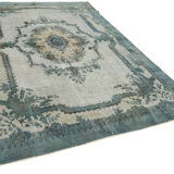 Hand-Knotted Antique Turkish 1970s 220 cm x 310 cm Blue Carpet