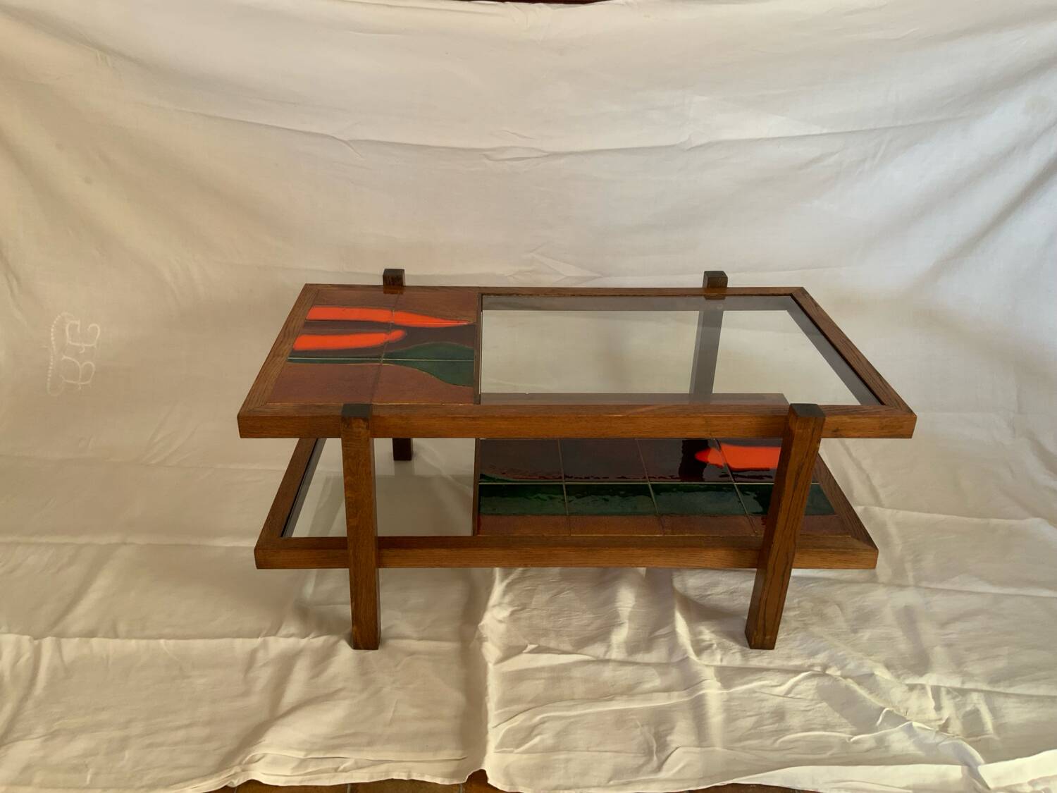 Ceramic and glass coffee table