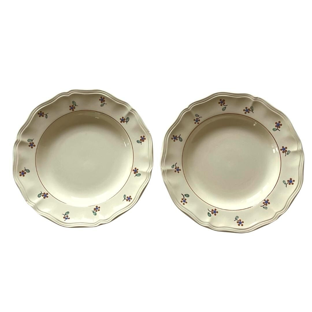Set of 2 hollow plates Digoin Sarreguemines Arromanches