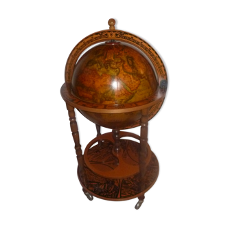 Mappemonde bar roulette globe terrestre vintage