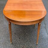 Round extendable dining table in Louis XVI style, 100cm with 2 extensions.