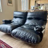 Marsala leather canapé by Michel Ducaroy