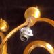 Pair of serpent "teo" lamp wall lights in gold aluminum, enzo ciampalini - 1970s