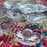 12 transparent glass dessert plates