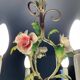 Vintage Italian chandelier in porcelain and tin from the 1950s.