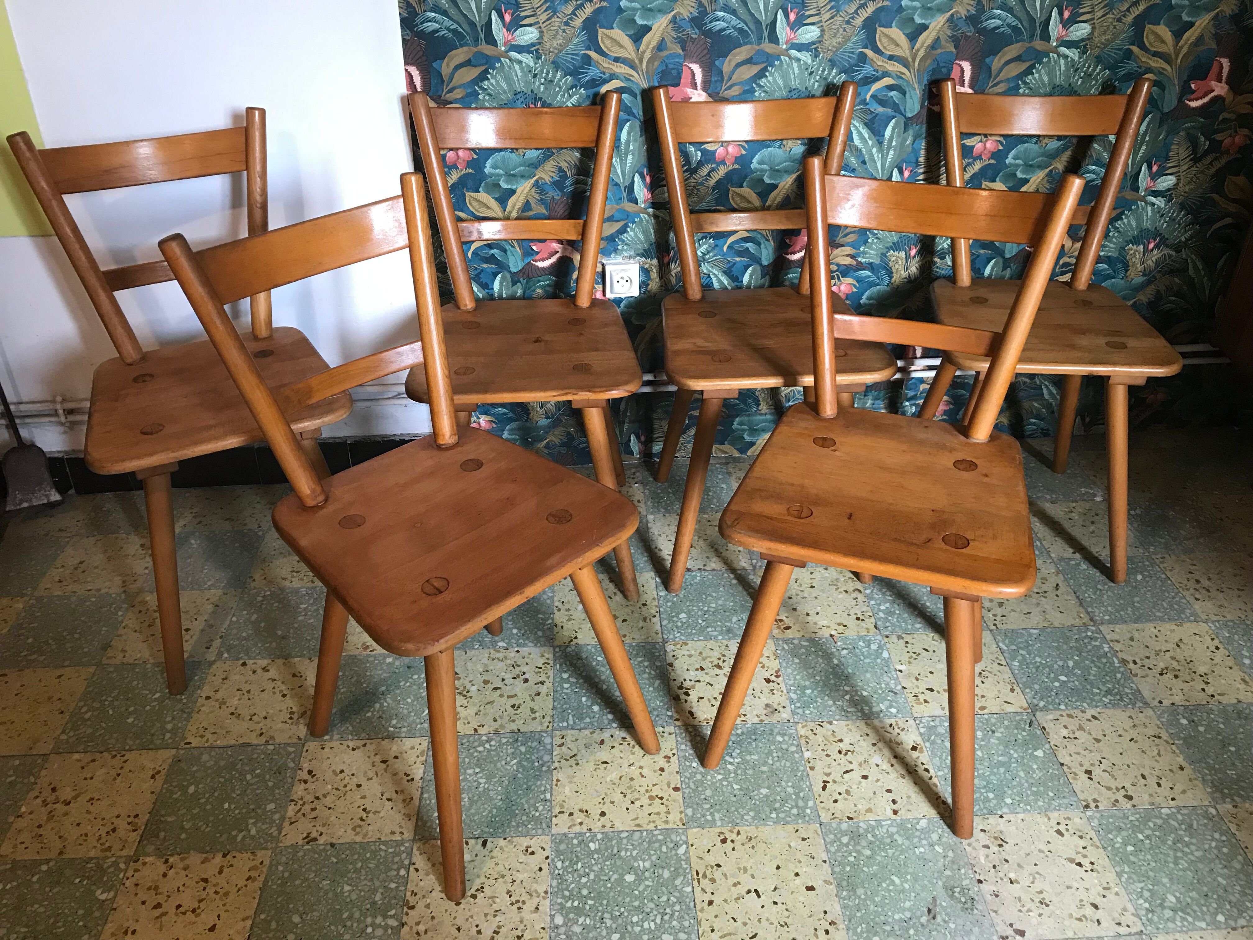 Set of 6 chairs Adolf Schneck 1940