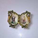 Salt pepper shaker antique butterfly shape Henriot Quimper rare