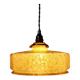 Vintage Art Deco yellow Clichy glass pendant light