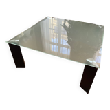 Table basse carrée en verre