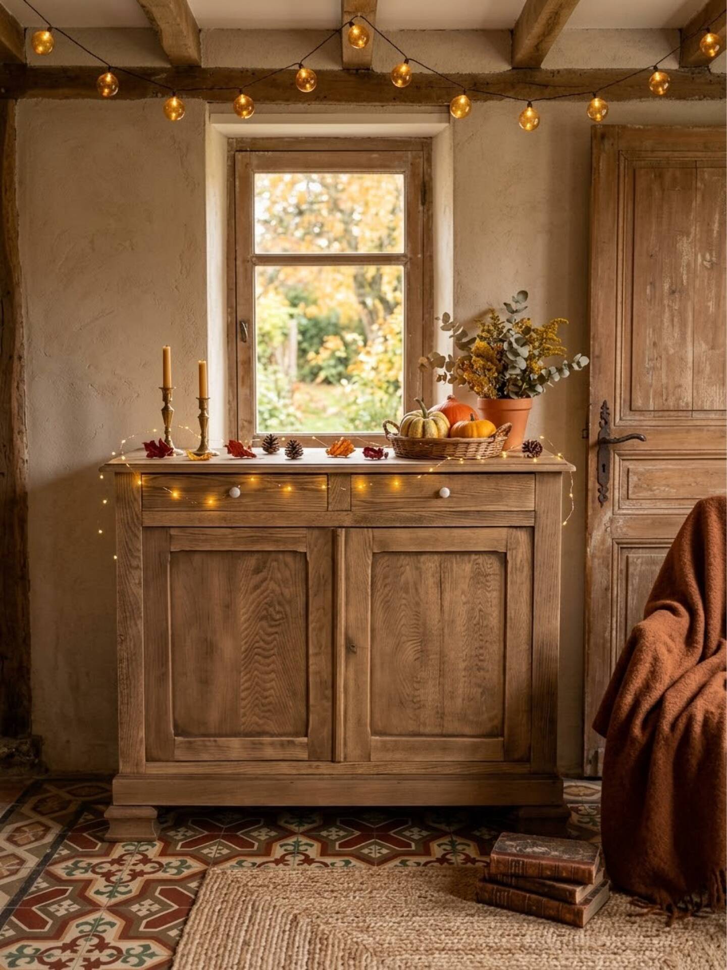 Solid oak sideboard
