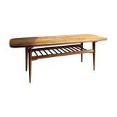 Table basse en bois blond des années 1960