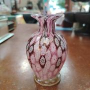 Petit vase soliflore Murano Millefiori et inclusions d'or – 1960