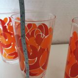 verres à fleur oranges années 70