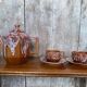 Antique gf art deco teapot flamed ceramic brown vintage