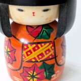 Vintage Japanese kokeshi doll, hand-painted wood