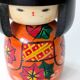 Vintage Japanese kokeshi doll, hand-painted wood