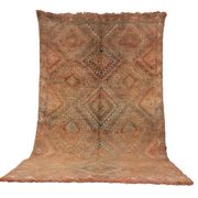 Peach Vintage Moroccan Rug 186 x 329 cm, Berber Wool Rug, Handmade Boho Rug