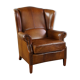 Cowhide leather armchair