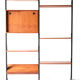 Mid-century italian teak wall unit bookshelf, 1960s