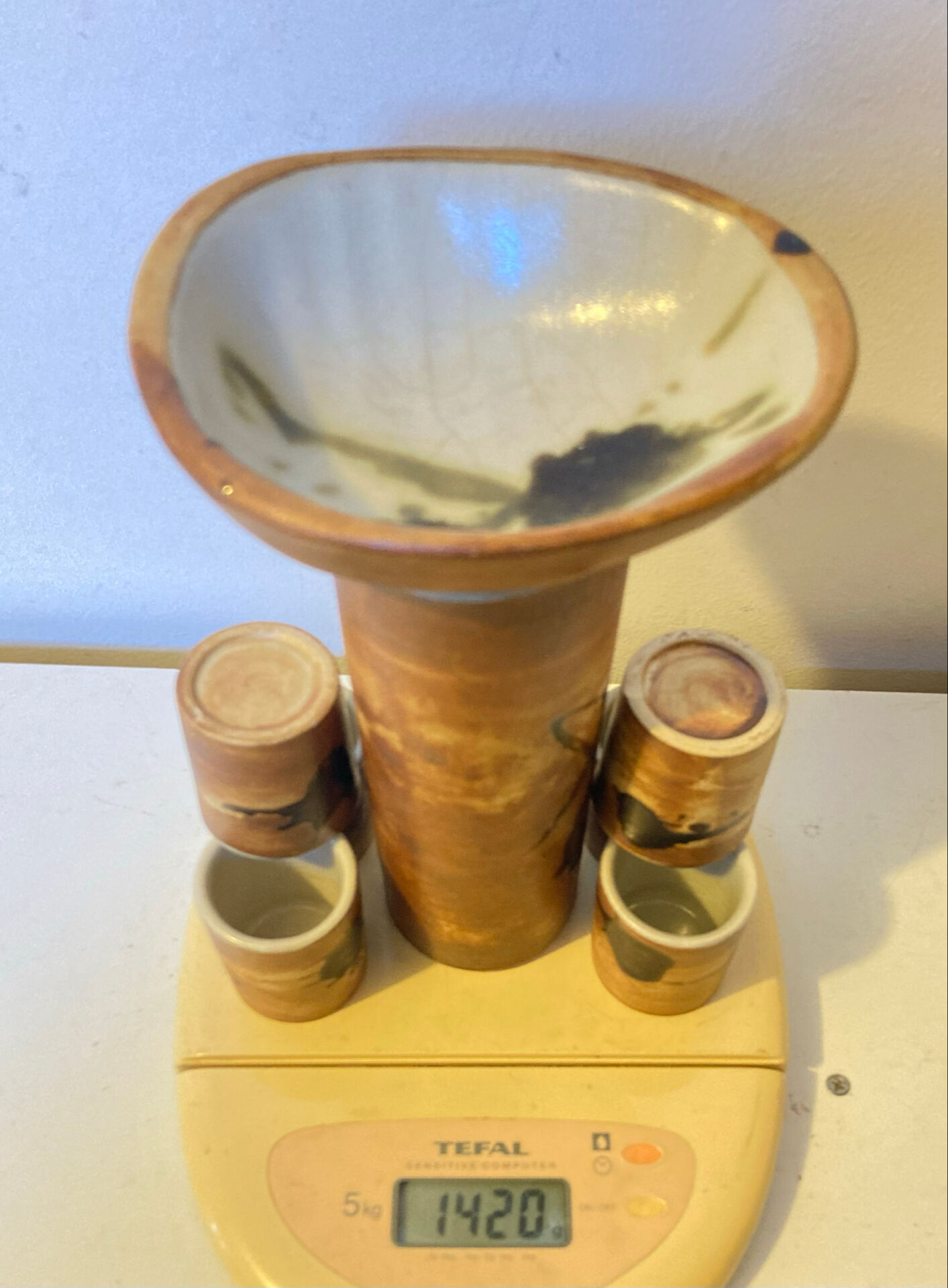 Varnished stamped La Colombe alcohol service from the 1950s/60s.