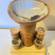 Varnished stamped La Colombe alcohol service from the 1950s/60s.