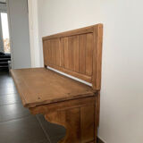 Wooden bench with backrest