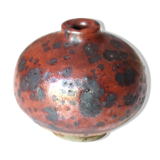 Vase boule en grès pyrité, années 70