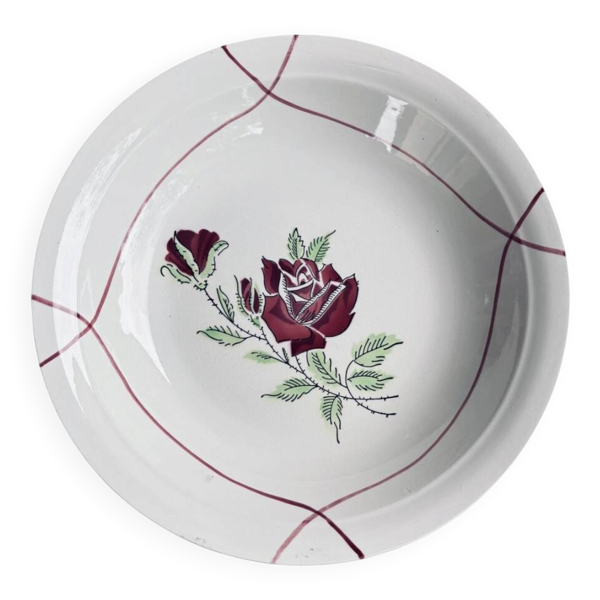 Plat creux rond Ceranord Saint-Amand - Modèle Dominique - 1950