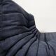 Ligne Roset Togo - 1 seater & ottoman - blue pinstripe fabric