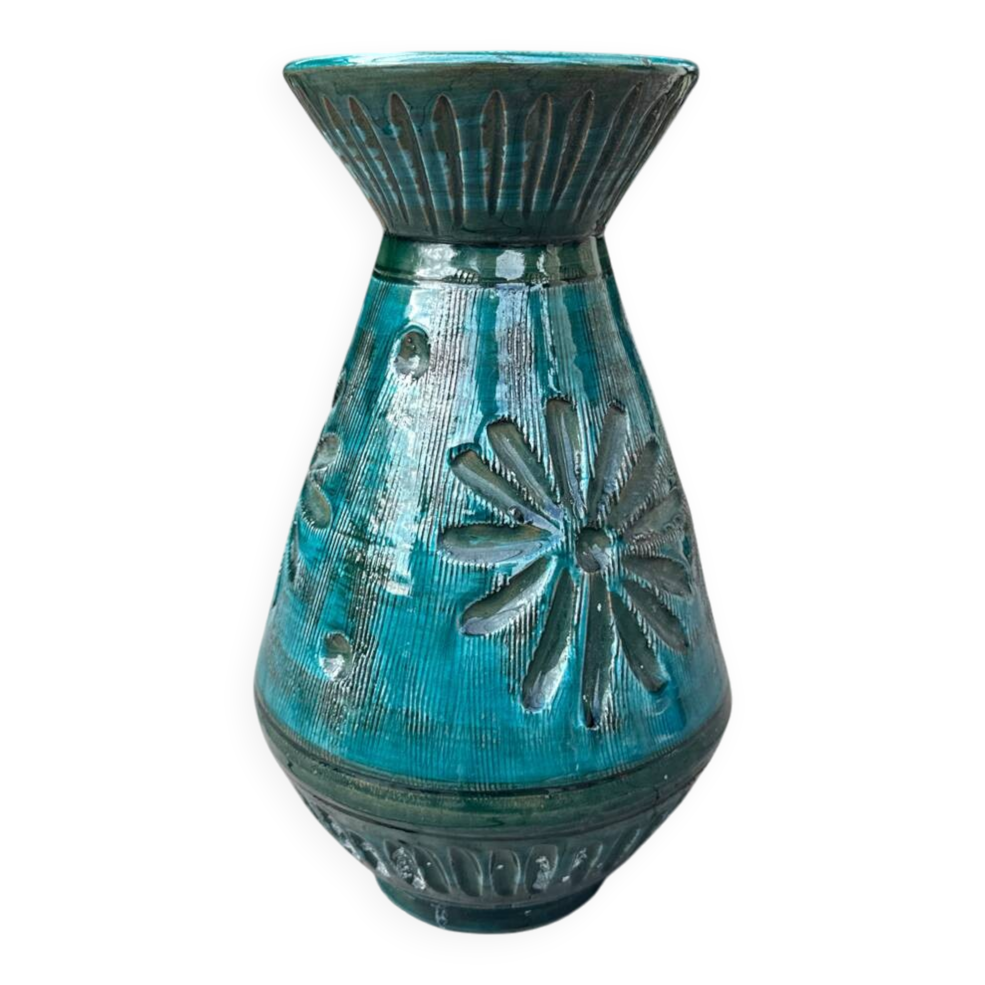 Blue ceramic vase
