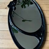 Miroir ovale en fonte d’acier décor art nouveau