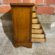 Semainier Ancien Meuble Bois 7 Tiroirs Marqueterie Poignées Métal Vint