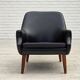1970s, Danish armchair, artificial leather, teak wood legs.