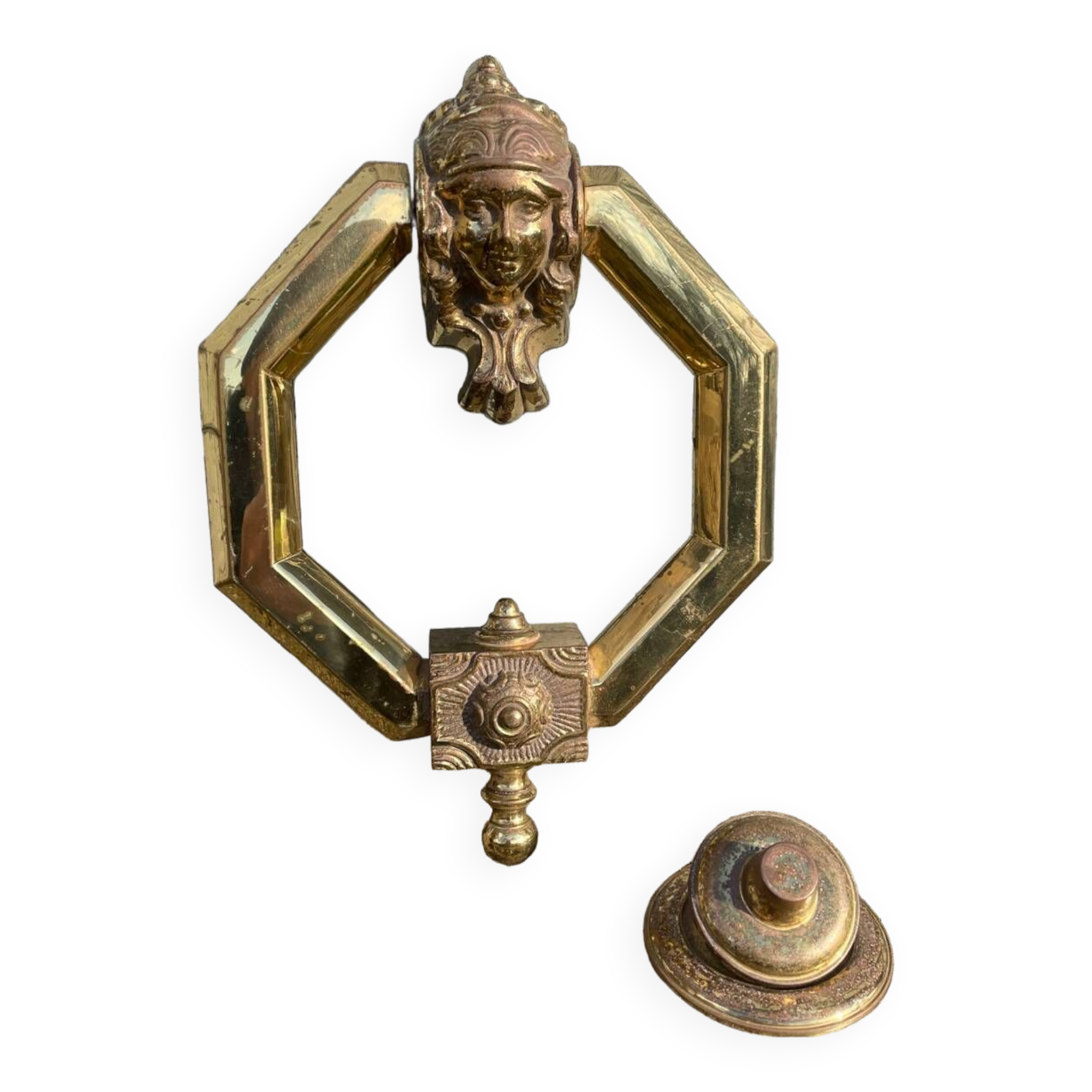 Modernist hexagonal door knocker